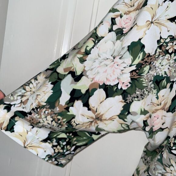 Vtg 80s/90s Krazy Kay white & green floral rayon shirt - Picture 10 of 10